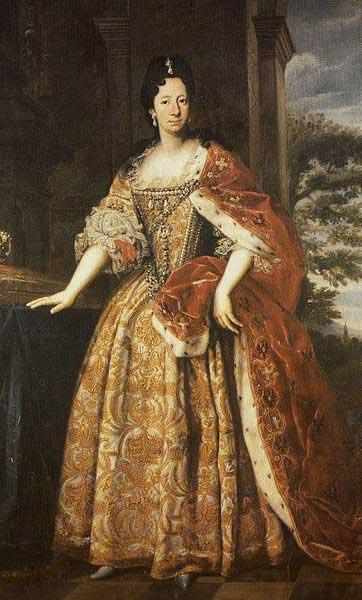 unknow artist Portrait of Anne Marie d'Orleans (1669-1728) while Duchess of Savoy wearing the robes of Savoy and the coronet oil painting image